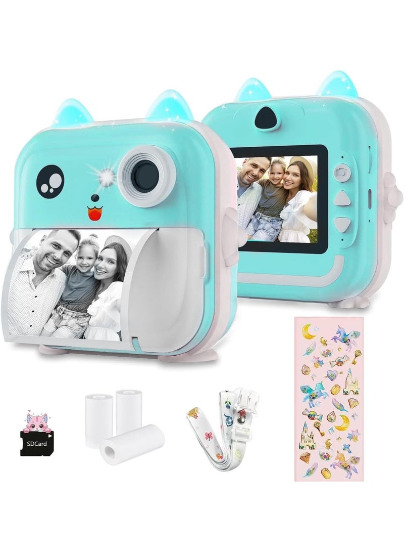 Instant Print Camera for Kids - 1080P HD, 48MP, 32G Card, Bluetooth, Free App, Fun Filters, Gift for Boys and Girls - Image 1